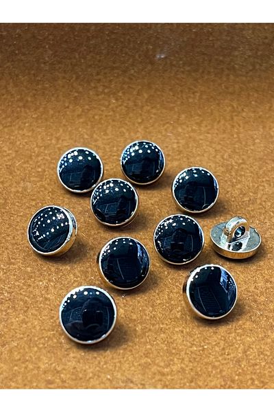 ODDA TASARIM ATÖLYESİ SILVER MEDIUM BLACK EPOXY METALLIZED TOMOKIN BUTTON