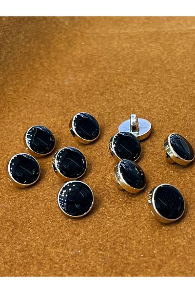 ODDA TASARIM ATÖLYESİ SILVER MEDIUM BLACK EPOXY METALLIZED TOMOKIN BUTTON