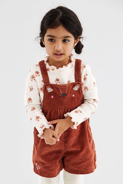 Next Baby Red Brown Colored 100% Cotton Velvet Body and Bodysuit Pantyhose Set