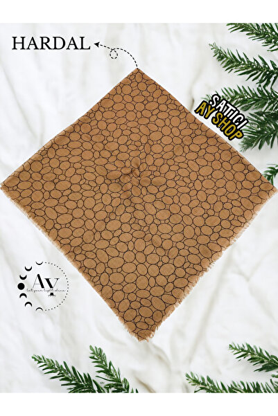 its AY shop وشاح حجاب نسائي بلون الخردل - قطن متوهج