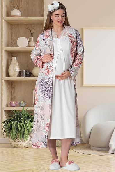 Mecit Pijama Σετ νυχτικό από βαμβακερό νυχτικό για έγκυες και μετά τον τοκετό