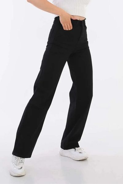 Joui Co Girl - High Waist Wide Leg Jeans Jean Pants 100% Cotton Palazzo Loose Loose