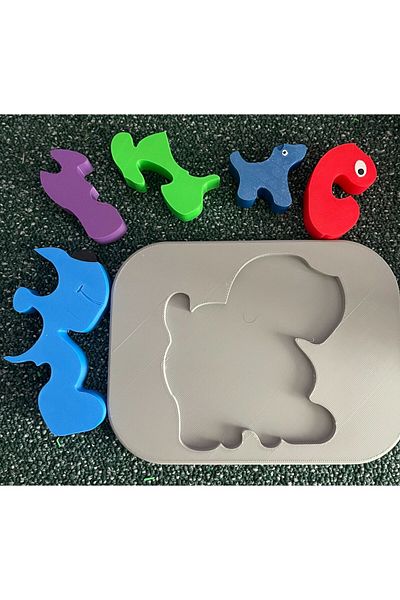 Giftbox3d Puzzle with Dog Figure for Kids - 130x175x10mm