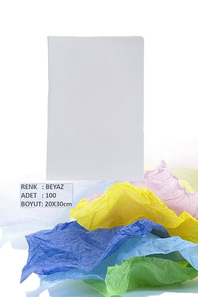 OLİ Art A4 Colored Plush Paper - 100 Pieces White Tissue Paper