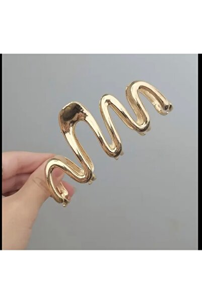 Mevohome نموذج متعرج مموج ذهبي وفضي لامع بإبزيم مزلاج 10.5 سم