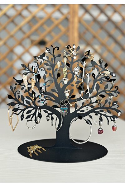 VELUX HOME Hayat Ağacı Metal Takı Standı Takılık Küpelik Bileklik Kolye Seti ...