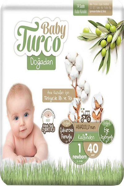 KTYRA52 Baby Turco Doğadan No 1 Newborn 40 Pcs