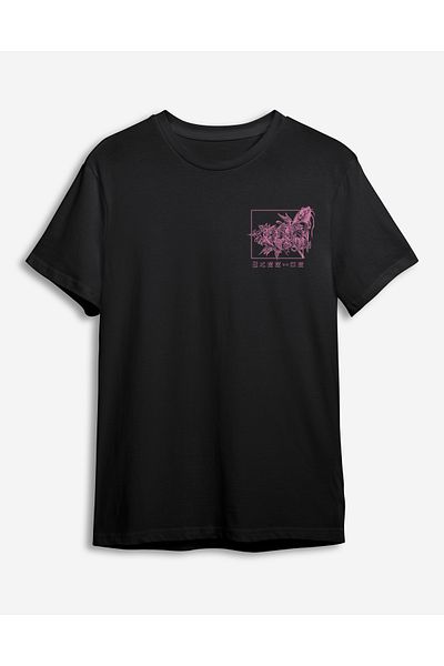 Trendyol Collection Μπλουζάκι Far East Printed Black Regular - TMNSS24TS00220