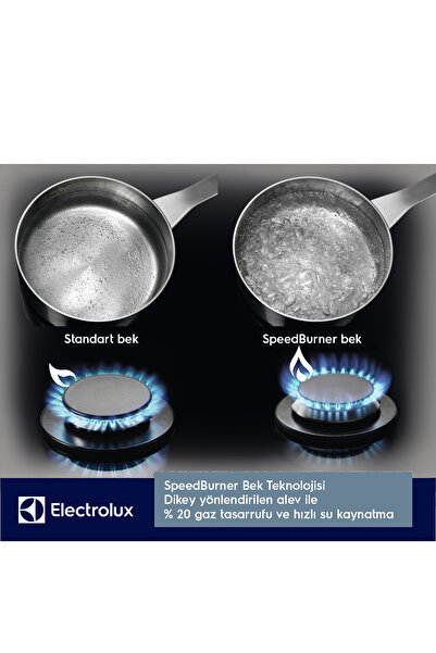 Electrolux Kgg75362k 75 Cm Siyah Cam Ankastre Ocak