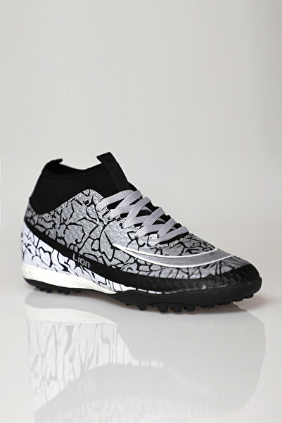 Freemax Freemax.1072 Unisex Black Silver Astroturf Fotbalové boty - S ponožkami