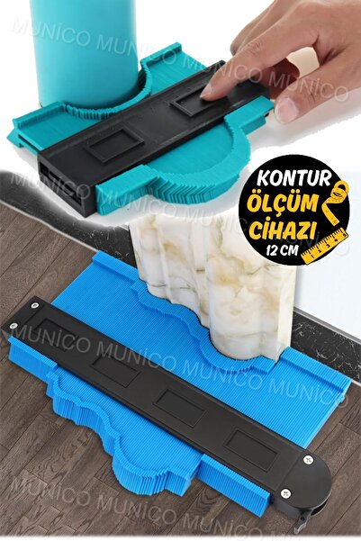 Munico 12cm Profil Kontur Ölçer hattı Fotokopi Cetveli Kesme Şablon İnşaat Ağ...