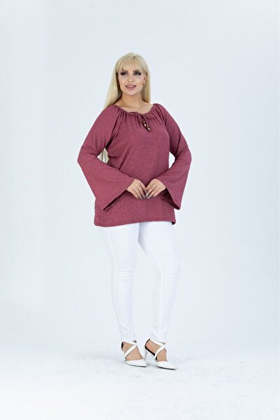 HÜLYA BUTİK DRIED ROSE COLLAR LACED FLORAL BLOUSE