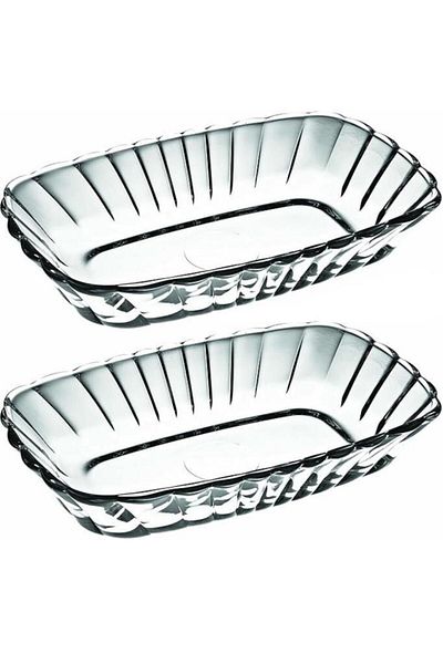 Paşabahçe 53702 Mezze Glass 2-Piece Snack Bowl Appetizer Plate Breakfast 16cm