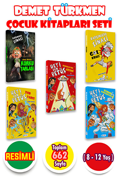 Harika Kitap Demet Türkmen Çocuk Kitapları Seti 5 Kitap 662 Sayfa