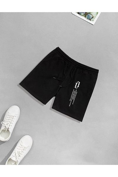 LAND MODA Σορτς Unisex με τυπωμένο λογότυπο