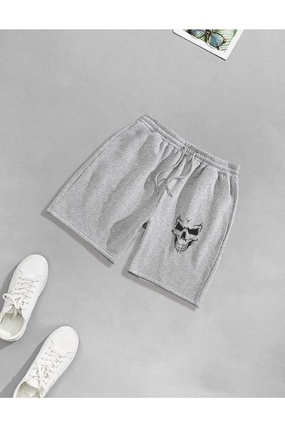 LAND MODA Τυπωμένο Unisex Σορτς - Κρανίο
