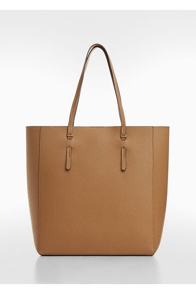 MANGO Woman Geantă shopper aspect piele
