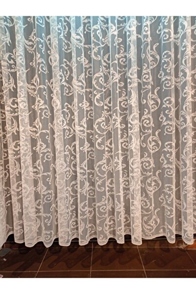 GOGOPERDE Shawl Pattern Knitted 1/2 Pleated Modern Tulle Curtain