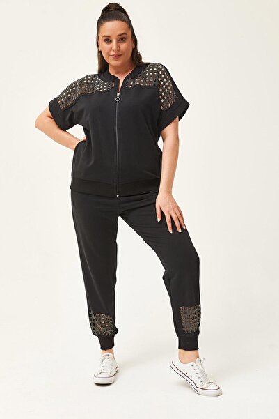 Ebsumu Γυναικείο σετ φόρμας με κοντό μανίκι με στάμπα από φυσική πέτρα, διαφανές σε μέγεθος