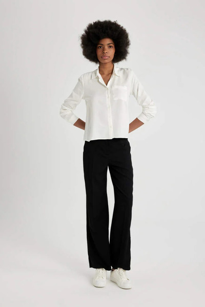 DeFacto Ženska košulja dugih rukava - W3614az/wt32 prljavo bela