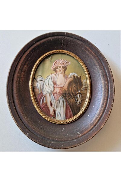 Benim Koleksiyonum Minyatür Suluboya Tablo - El Yapımı Meşe Çerçeveli