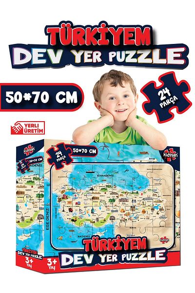 kidssan games Türkiyeem Giant Floor Puzzle 50*70 cm 24 Pieces