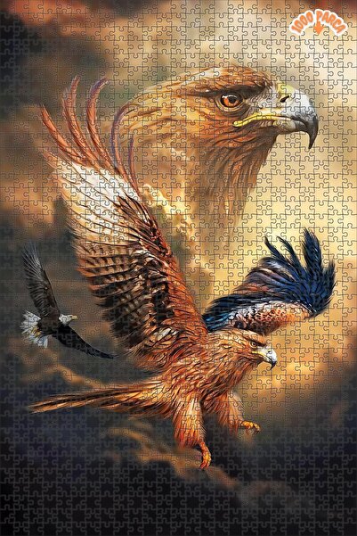 Teona Ahşap Kartal Gökyüzünde Süzülürken Çift Katlı Çerçeveli Asılabilir Ahşa...