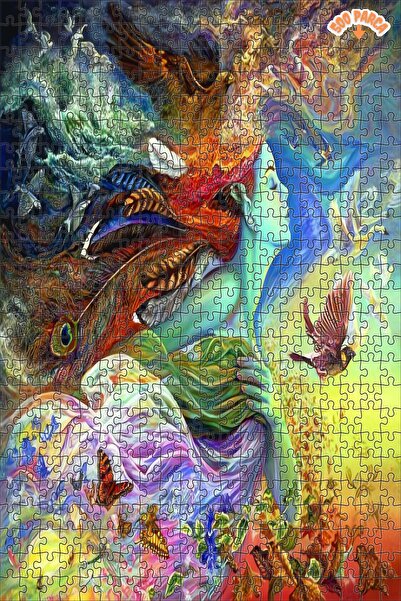 Teona Ahşap uçmanın ruhu Dekoratif Çift Katlı Çerçeveli Asılabilir Ahşap Puzz...