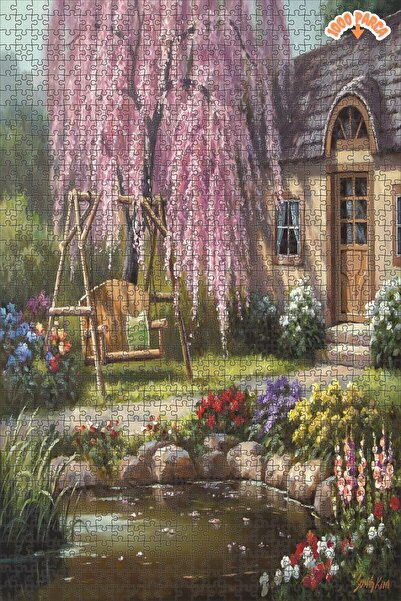 Teona Ahşap Kiraz Ağacı Dekoratif Çift Katlı Çerçeveli Asılabilir Ahşap Puzzl...