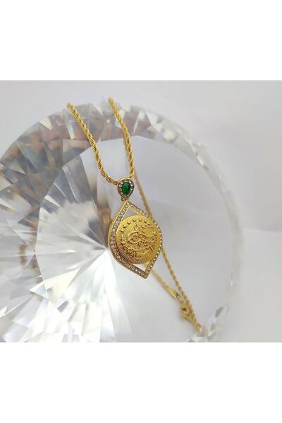 a rose jewelry Çelik Trend Tuğralı Kolye