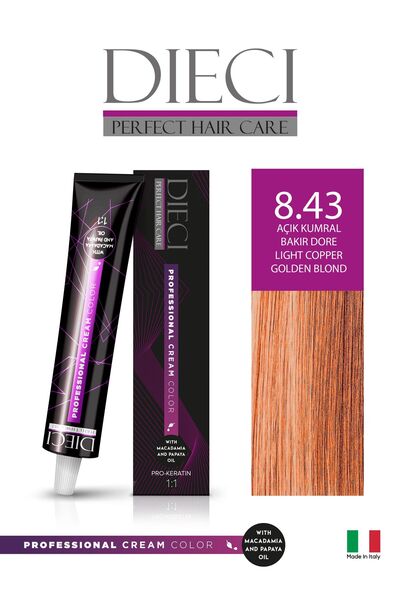 Dieci Tüp Saç Boyası 8.43 Açık Kumral Bakır Dore