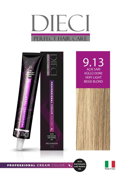 Dieci Tüp Saç Boyası 9.13 Açık Sarı Küllü Dore