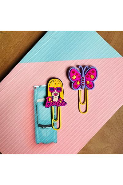 Crocs Barbie and Butterfly 3D Book - Σελιδοδείκτης/Σετ συνδετήρων 2 τεμαχίων, Οπτικό σημείωμα σημειωματάριου