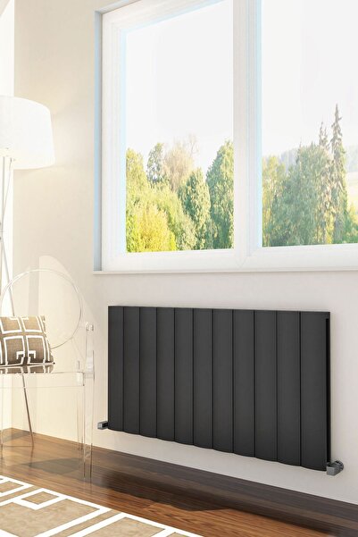 Sanica Simetrik Dizayn Radyatör Antrasit Alüminyum Yatay (Double) 600 X 1336 Mm