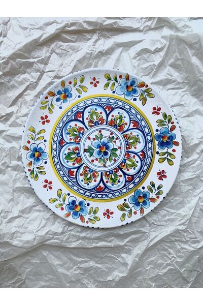 unique florya Dekoratif Duvar Tabağı Mutfak Bahçe Balkon Süsü Desenli Çiçekli...