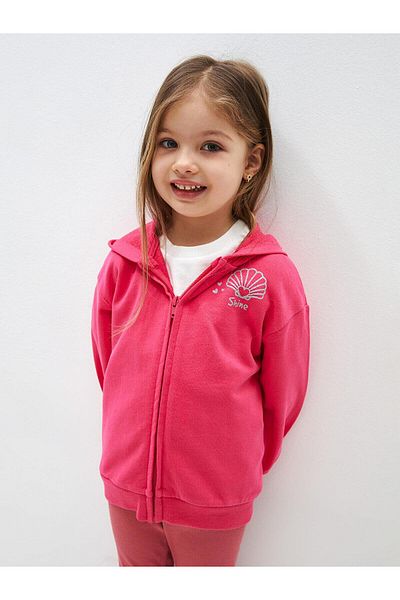 LC Waikiki LCW Baby Hooded Long Sleeve Zip Sweatshirt for Baby Girl