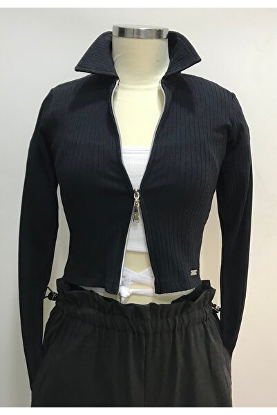 Nonno Kids KIZ ÇOCUK FERMUARLI CROP BLUZ