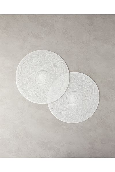 English Home Leron Polyester - Σετ 2 Λευκών Αμερικάνικων σερβιρίσματος