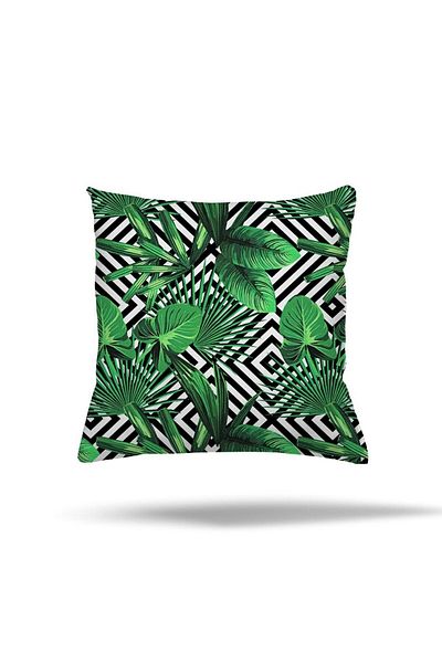 on the clouds Zippered Pillow Case Tropical Leaf Pattern Throw Pillow Case Seat Pillow Case