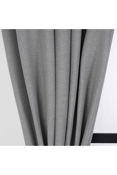 Belle Cose Striped Semi-Dimming Blackout Background Curtain Pleatless Planting Gray