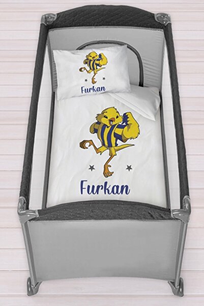 Homamia Isme Özel 75x120 Park Yatak Beşik Nevresim Takımı Kanarya