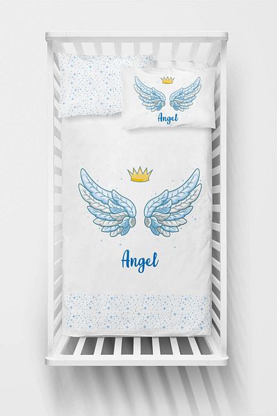 Homamia Unisex Baby White Angel Bedding Set