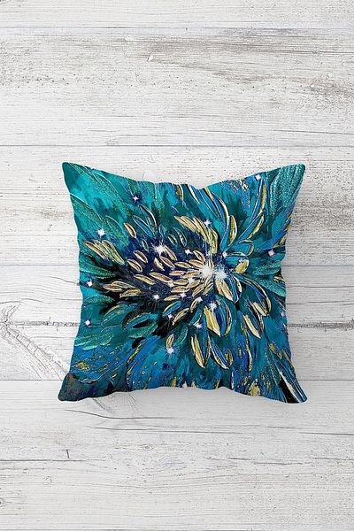 on the clouds Banana Flower and Gold Pauntiyed Hidden Zippered Throw Pillow Cover Sofa Pillow Cover Set (4pcs)