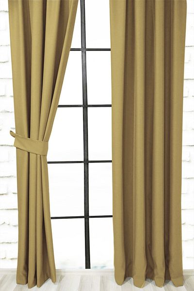 Belle Cose Linen Look Blackout Blackout Thermal Beige Background Curtain Single Wing