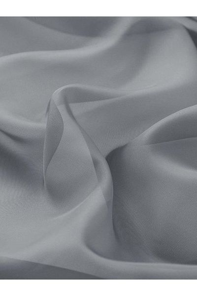 Belle Cose Ready Plain Gray Tulle Curtain
