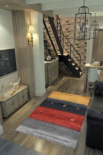 VolgsHome Dijital Baskı Yıkanabilir Kaymaz Taban Dekoratif Salon Mutfak Halısı Yolluk