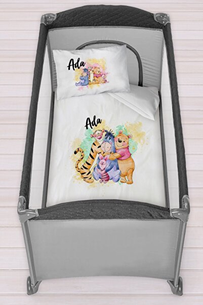 Homamia Isme Özel 75x120 Park Yatak Beşik Nevresim Takımı Winnie