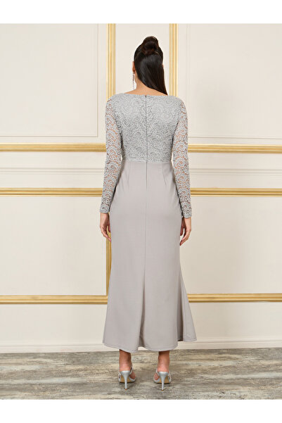 Styli Lace Detail Long Sleeves Mermaid Dress