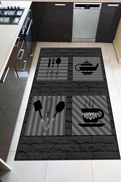 Viva Weaver's Kaymaz Taban Makinede Yıkanabilir Mutfak Halısı Ar818