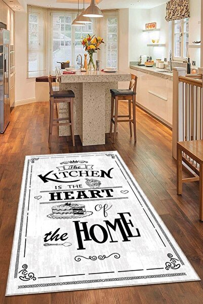 NeluxHome Kaymaz Tabanlı Makinede Yıkanabilir Dekoratif Retro Kitchen Mutfak ...